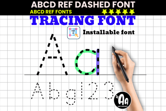 Abcd Ref Dashed Dotted Tracing: A Practical Font for Early Learning