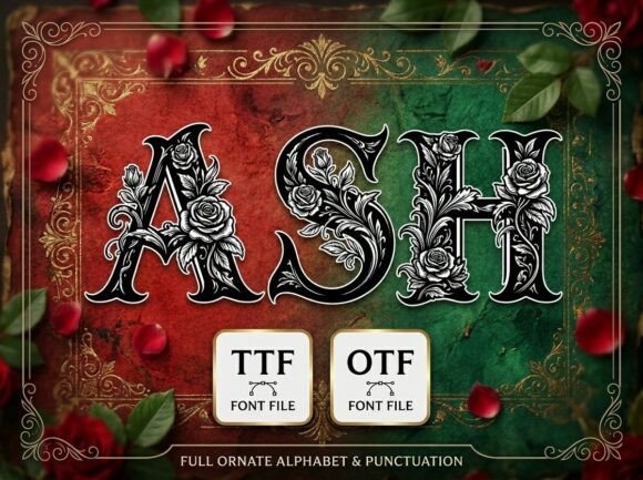 Ash: Victorian Botanical Elegance in Every Letter