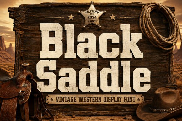 Black Saddle: A Rugged Typeface for Bold Design