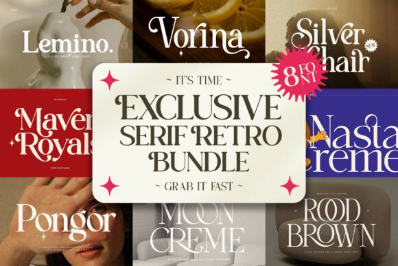 Exclusive Serif Retro Bundle: A Designer's Toolkit for Vintage Charm