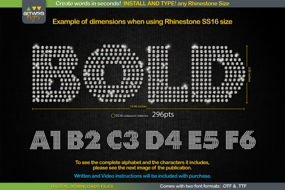 RS04 Modern DIY RHINESTONE TTF Template: Crafting Brilliance